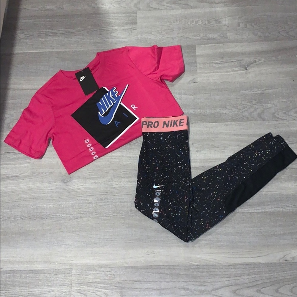 Nike shirt and Dri fit leggings bundle